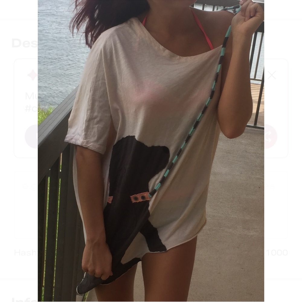 ModCloth Asymmetrical Top with Dog Print - Picture 2 of 2